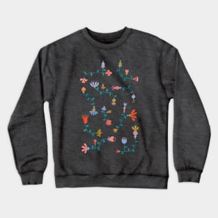 Multicolored folk-art florals Crewneck Sweatshirt